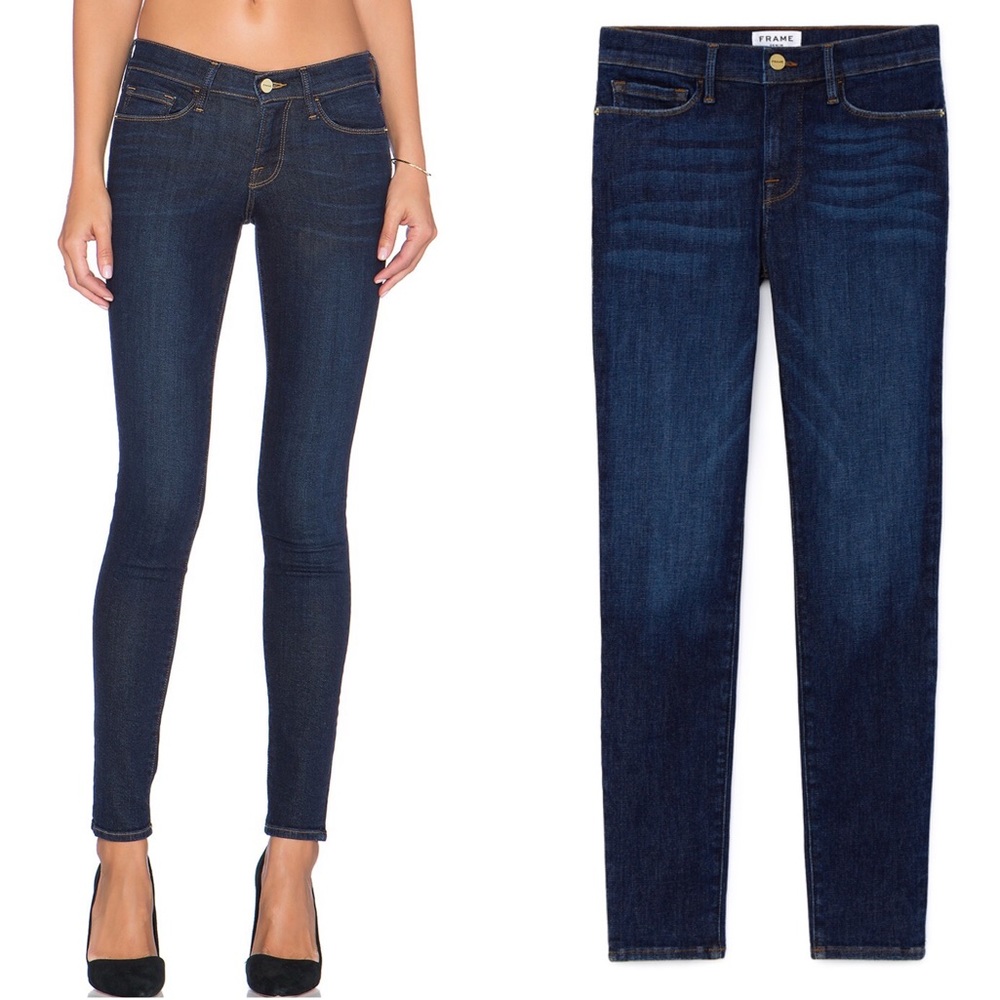 Frame Jeans Le Skinny De Jeanne Denim in Marshall Size 24 New